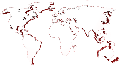 Countries with red outlines